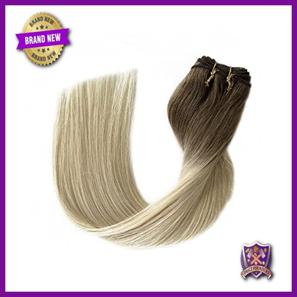 22 Inch Real Human Hair Extensions, 100g Sew-In Weft, Straight Double Weft main image 2
